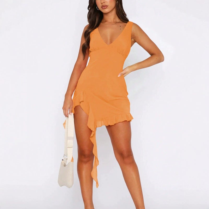 Women's Fringe V-Neck Sleeveless Mini Dress - Image 2