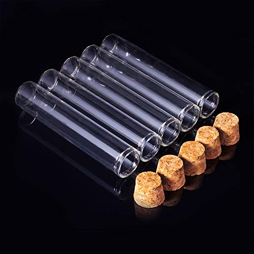 BENECREAT 20 Pack 30ml (1oz) Glass Tubes with Cork Stoppers, Small Clear Empty Bottles for Essential Oils, Perfume, Science Experiments & Decorative Storage - Image 5