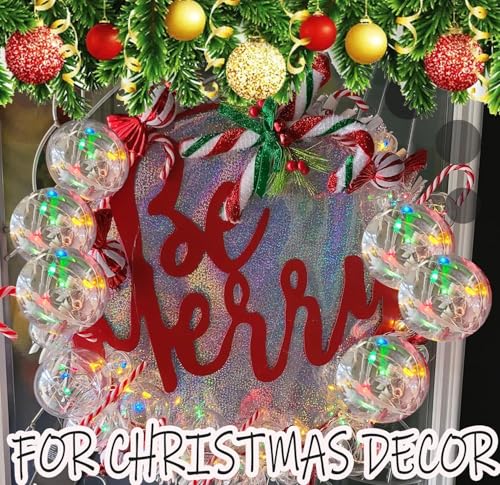 JK-GMTE 12Pack 80mm Clear Christmas Ball Ornaments, 3.14IN Fillable DIY Craft Plastic Balls Transparent Xmas Decor Balls - Fillable Bauble Ball Ornaments for Holiday Wedding Party Décor - Image 5