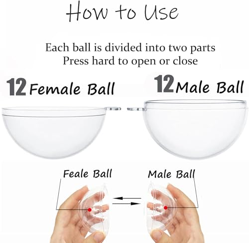 JK-GMTE 12Pack 80mm Clear Christmas Ball Ornaments, 3.14IN Fillable DIY Craft Plastic Balls Transparent Xmas Decor Balls - Fillable Bauble Ball Ornaments for Holiday Wedding Party Décor - Image 2