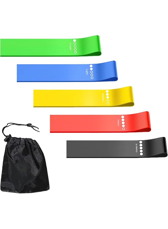 Omyoffice Resistance band Portable resistance bands for workout Natural latex material Heavy 5 different resistance levels For Strength Training&Fitness Workouts Pilates Yoga Physical Therapy Fitness - Image 1