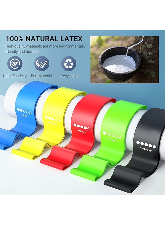 Omyoffice Resistance band Portable resistance bands for workout Natural latex material Heavy 5 different resistance levels For Strength Training&Fitness Workouts Pilates Yoga Physical Therapy Fitness - Image 2