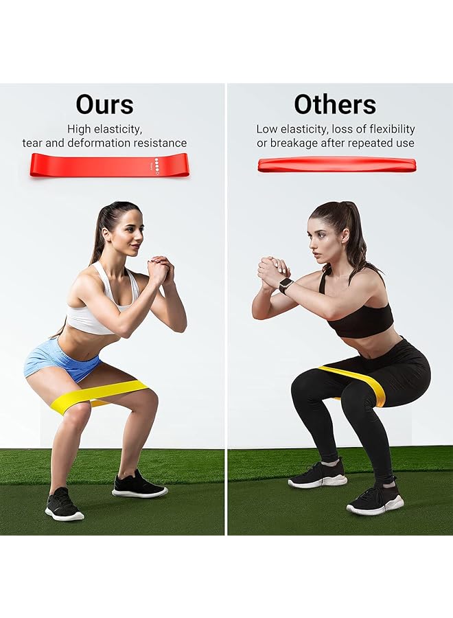 Omyoffice Resistance band Portable resistance bands for workout Natural latex material Heavy 5 different resistance levels For Strength Training&Fitness Workouts Pilates Yoga Physical Therapy Fitness - Image 5