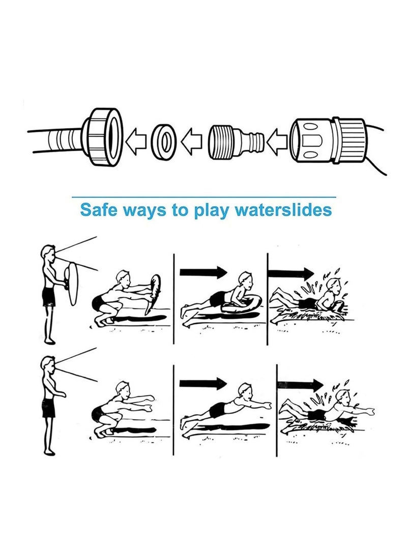 Y&D Lawn Water Slides for Kids Adults, Lane Slip, Splash & Slide Backyards, Waterslide with 2 Boogie Boards, 15.7FT Sliding Racing Lanes Sprinklers, Durable PVC Construction  - Image 5