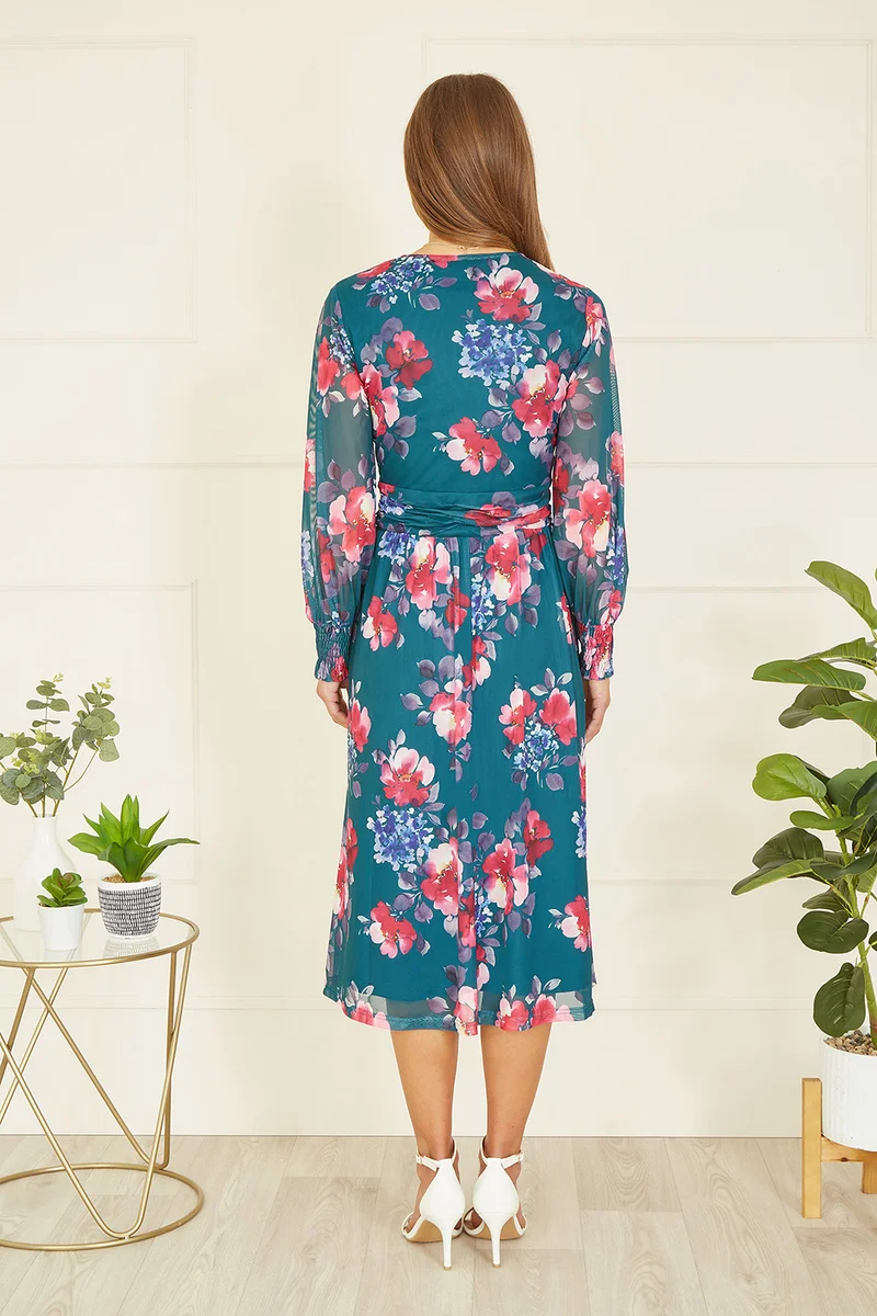 Yumi Floral Chiffon Dress