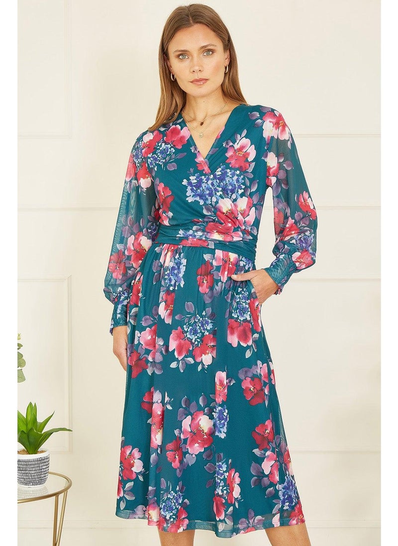 يامي فستان شيفون بنقشة الزهور - Image 2