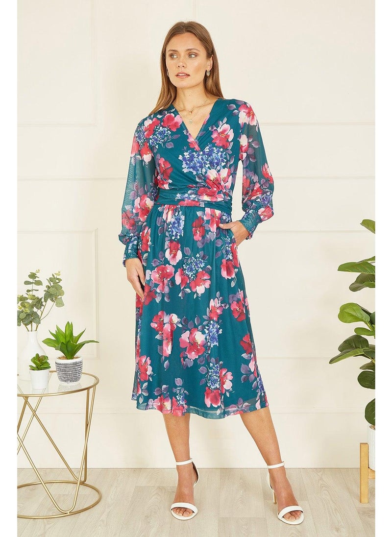 يامي فستان شيفون بنقشة الزهور - Image 4