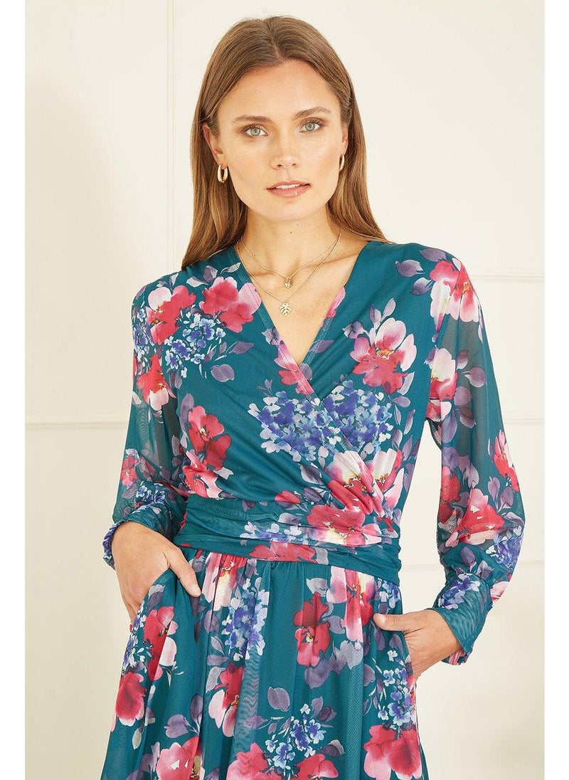 يامي فستان شيفون بنقشة الزهور - Image 3