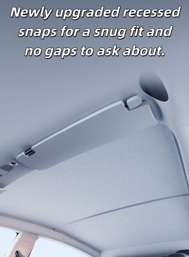 Lesha Tesla Y Accessories Heat Insulation Foldable Glass Sunroof Cover for Model Y Juniper 2025-2026, 2PCS,2025 Upgrade Tesla Model Y New Sunshade Roof [No Gaps, No-Sagging] - Image 4