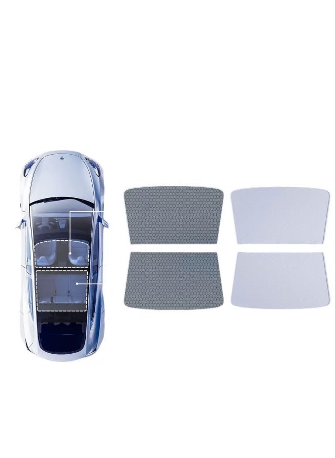 Lesha Tesla Y Accessories Heat Insulation Foldable Glass Sunroof Cover for Model Y Juniper 2025-2026, 2PCS,2025 Upgrade Tesla Model Y New Sunshade Roof [No Gaps, No-Sagging] - Image 1