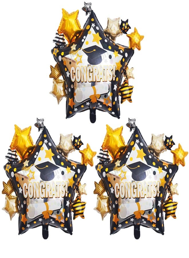 سوتشات مجموعة بالونات التخرج من سوتشات، 3 قطع، بالونات فويل للتخرج، بالون قبعة التخرج لتزيين حفلات التخرج - Image 2