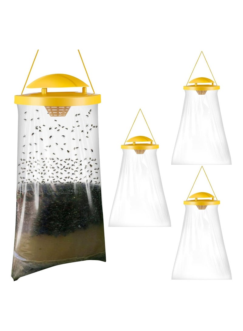Generic Disposable Hanging Fly Trap Bag, 4 Pack Large Non-toxic Fly Traps Outdoor, Hanging Catcher Cage Net Fly Wasp Killer Insect Bug Killer, Great for Outdoor Garden, Farm, Horse Barn  - Image 1