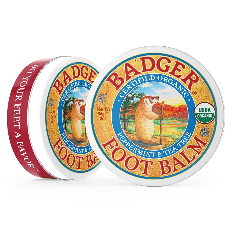 Badger Foot Balm, 100% Organic Foot Cream for Dry Cracked Heels and Feet, Fast Acting Foot Care for Women & Men, All-Natural Cracked Heel Treatment, 2 oz Tin - Image 3