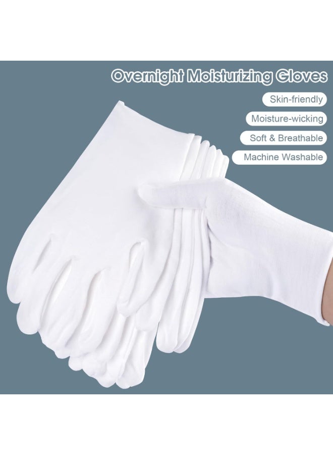 Bukela 24 Pcs White Cotton Gloves for Dry Hands & Eczema, Moisturizing Sleeping Gloves for Men and Women, Stretchy Breathable Work Glove for Eczema, Jewelry Inspection, Spa - Image 4