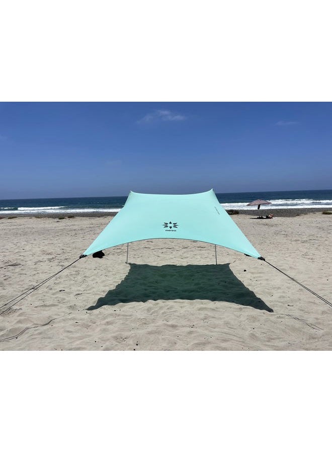 Neso Tents Beach Tent with Sand Anchor, Portable Canopy Sunshade - 7' x 7' - Patented Reinforced Corners (Seafoam) - Image 1