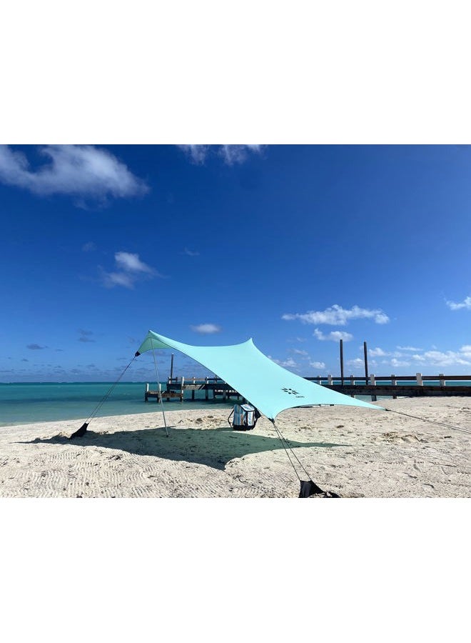Neso Tents Beach Tent with Sand Anchor, Portable Canopy Sunshade - 7' x 7' - Patented Reinforced Corners (Seafoam) - Image 2