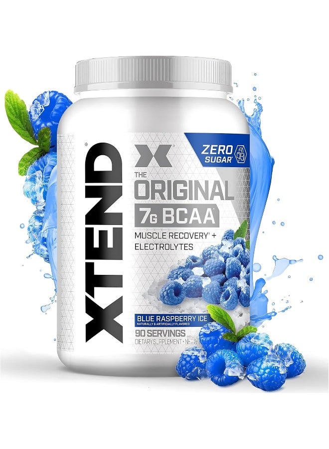 XTEND Original BCAA Powder Zero Sugar With Electrolytes for Hydration & Muscle Repair, Post-Workout Supplement, Blue Raspberry Ice Flavor - 90 Servings - Image 2