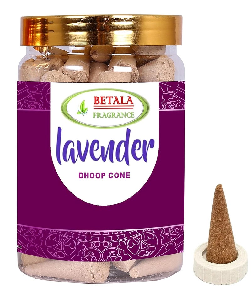 BETALA FRAGRANCE Betala Fragrance 2 in 1 Flavour Dhoop Cones for Pooja Chandan Lavender Flavour Incense Cone Combo 50 Pc Dhup Batti X 2 Flavour Sandal Lavender - Image 3