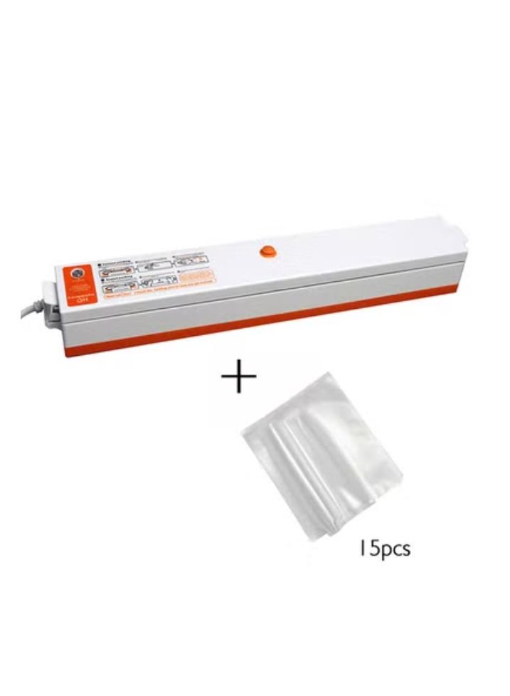 ACLIX Vacuum Sealer With 15 Piece Pouch White And Orange - Image 1
