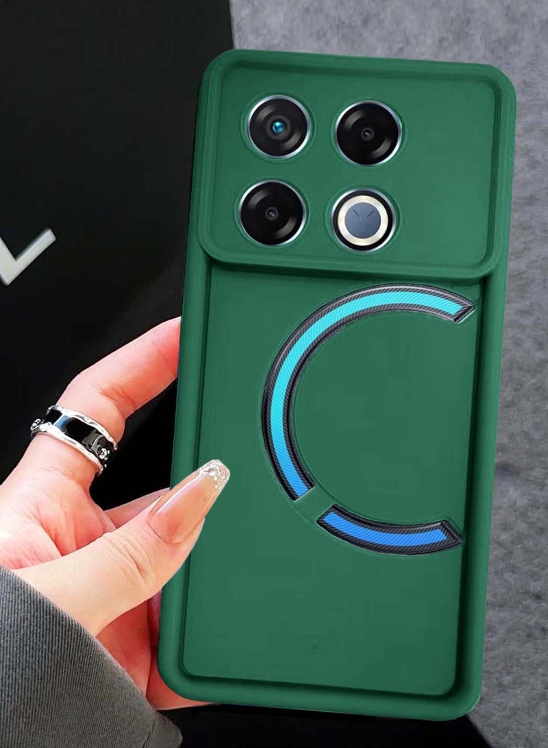 REWO Infinix GT 20 Pro 5G 2024  Premium Soft Liquid Silicone Full Protective Raised Lips Edges and Camera Case Cover - Dark Green - Image 2