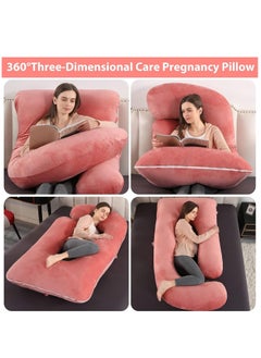 Arabest Pregnancy Pillow U Shaped Full Body Maternity Support Pillow for Pregnant Women with Replaceable and Washable Velvet Cover Size 60" (Velvet, Pink)  - Image 5