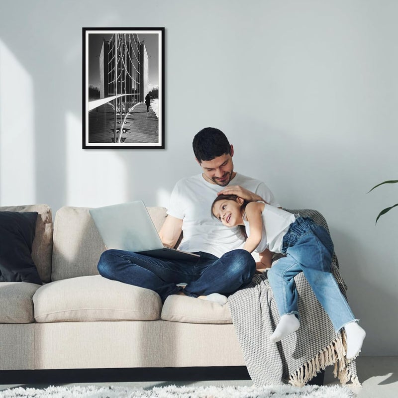 EYMPEU إطار صور EYMPEU، 60 × 90 سم، قطعة واحدة، إطار ملصقات للحائط، مناسب للمكاتب والمنازل، أسود - Image 5
