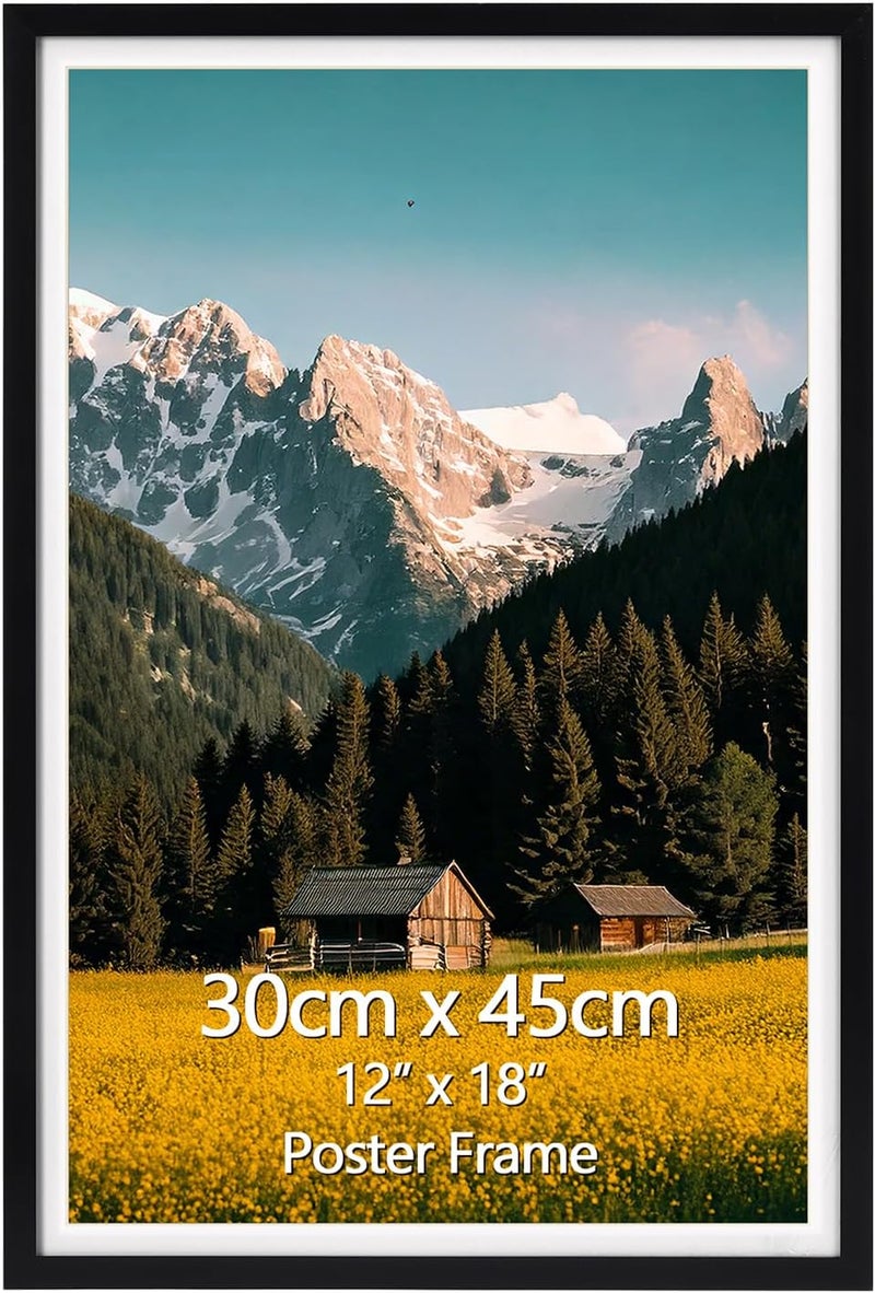 EYMPEU إطار صور EYMPEU، 60 × 90 سم، قطعة واحدة، إطار ملصقات للحائط، مناسب للمكاتب والمنازل، أسود - Image 1