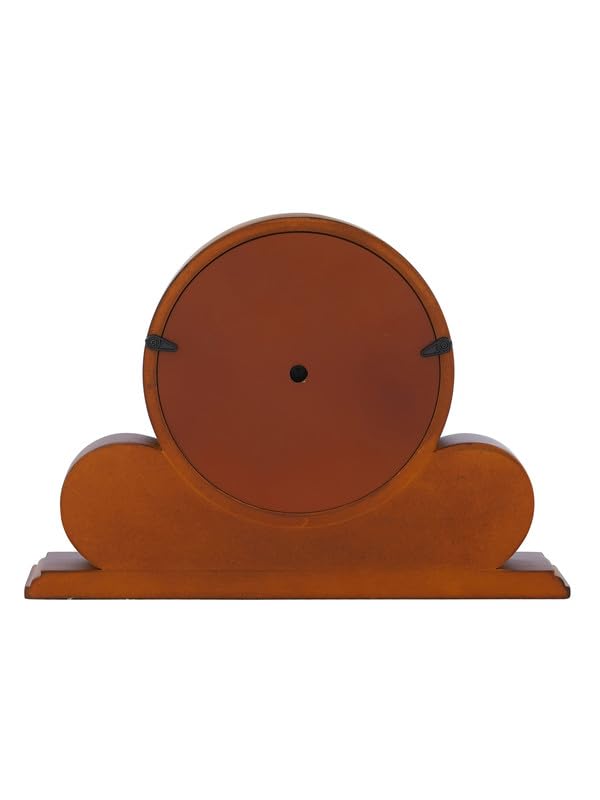 CRAFT SMITH Beautiful Brown Colour Wooden HomeOffice Decor English Numerals Round Golden Colour Dial Analog TableDesk Clock for Home Living Room Size 22 x 7 x 32 CM Weight 1275 grm - Image 2