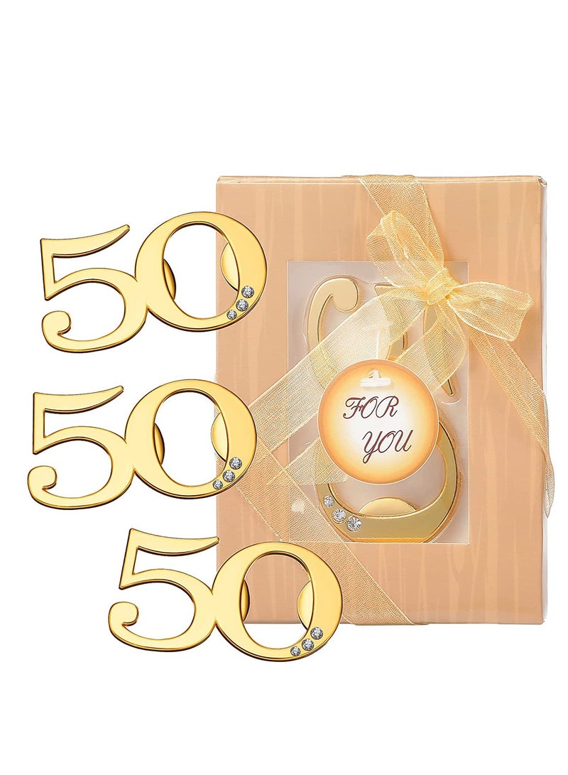 Barakah فتاحات زجاجات مشروبات الصودا والعصير أدوات المطبخ لحفلات عيد الميلاد الخمسين هدايا ذكرى الزواج الخمسين هدايا حفلات تذكارية للضيوف هدايا زفاف 6 قطع - Image 1