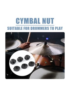 Excefore 6Pcs Quick Release Cymbal Nuts, 8mm Cymbal Mate Nut Black Plastic Cymbal Lock Nut Replacement for Percussion Drum Kit Jazz Drum Parts Accessories  - Image 5