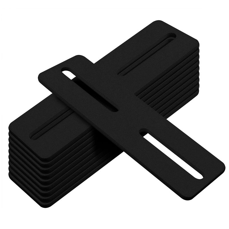 eoere 10 PCS 5 Black Flat Mending Plate Support with Slots Steel Strap Straight Repair Plates Brace Fixing Bracket Connector Thickness 18