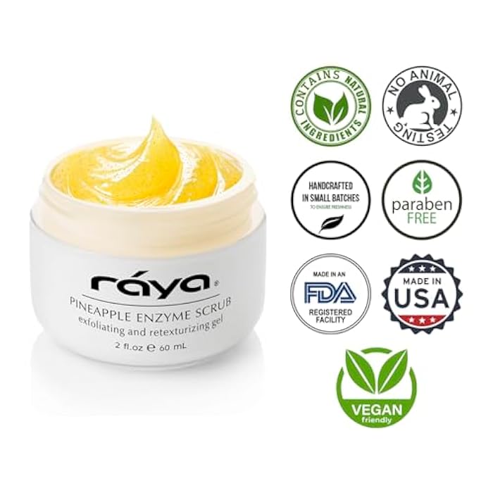RAYA Pineapple Enzyme Facial Scrub (120) | Exfoliating and Refining Facial Scrub for Combination Skin | Creates a Glowing Complexion | Made with Pineapple Enzymes and Jojoba Beads - Image 5