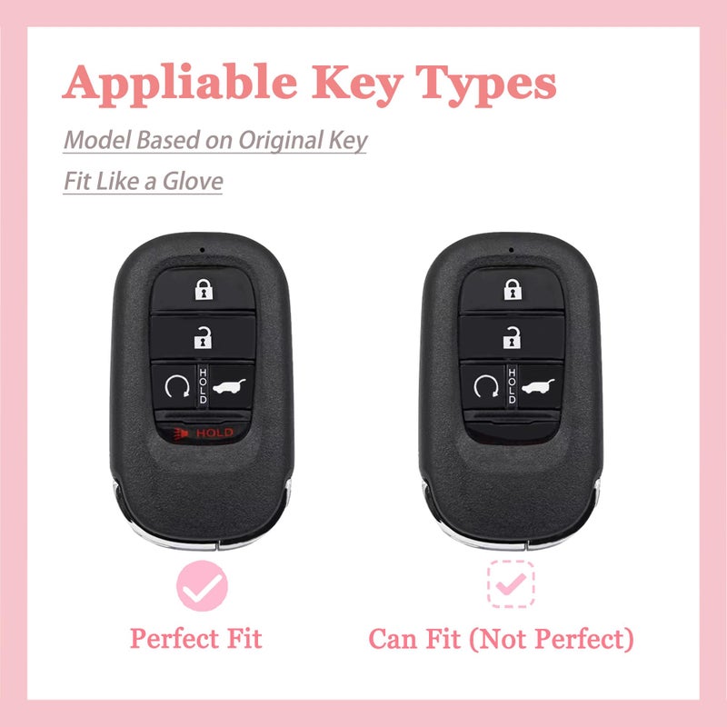 TECARATE for Honda Key fob Cover - Soft TPU Car Key Case Protector Fit for 2022 2023 2024 Honda Accord Civic HR-V CR-V Pilot Odyssey Smart Remote Key(Blue) - Image 2