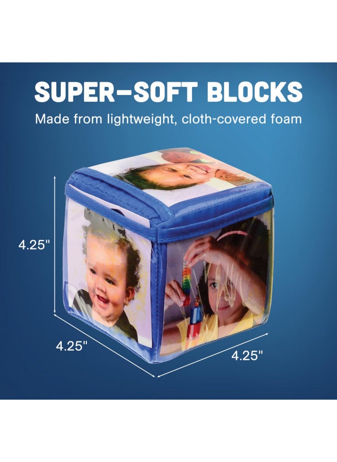 Constructive Playthings Constructive Playthings Stacking Blocks with Photo Pockets, 4-Piece Foam Baby Blocks Holds 24 Photos, Builds Fine Motor Skills, Spatial Reasoning, Toddler Toys for Ages 12 Months & Older  - Image 5