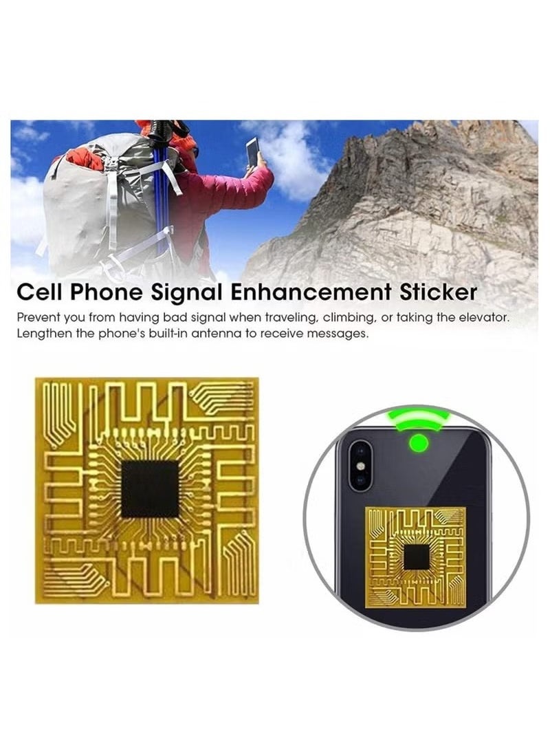 Generic - 5Pcs Cellphone Signal Booster, Signal Antenna Booster Cell Phone Signal Booster, Signal Enhancement Booster Sticker for Outdoor Camping with Any Model of Mobile Phone - Image 1