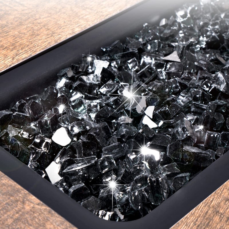 GASPRO 10 lbs Fire Glass for Fire Pit, 1/2-Inch Glass Rocks for Propane or Gas Fireplace, Add Ambience to Gatherings and Parties for Outdoors and Indoors, Reflective Black - Image 2