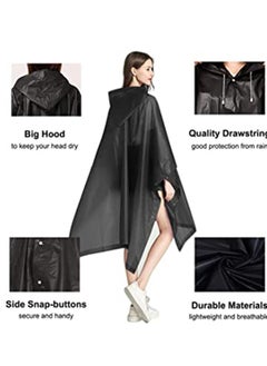 SYOSI Adult Raincoat, Rain Poncho Portable EVA with Hood Reusable Coats Emergency Camping Survival Kits, Waterproof with Hoods and Sleeves Lightweight  Jacket for Women Men  - Image 2