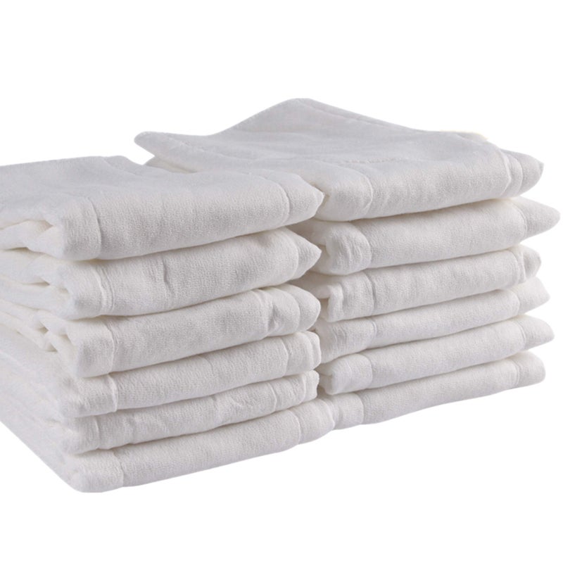Fasoar Prefold Cloth Diapers, Fasoar 3 Ply Baby Washable Cotton Diapers Covers for Babies to Toddlers Multi-Use (10-35 lbs) Count(12) - Image 1