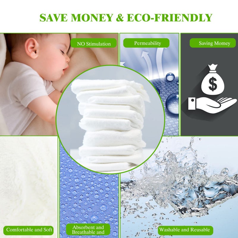 Fasoar Prefold Cloth Diapers, Fasoar 3 Ply Baby Washable Cotton Diapers Covers for Babies to Toddlers Multi-Use (10-35 lbs) Count(12) - Image 3