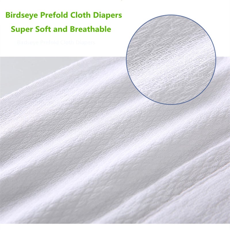 Fasoar Prefold Cloth Diapers, Fasoar 3 Ply Baby Washable Cotton Diapers Covers for Babies to Toddlers Multi-Use (10-35 lbs) Count(12) - Image 5