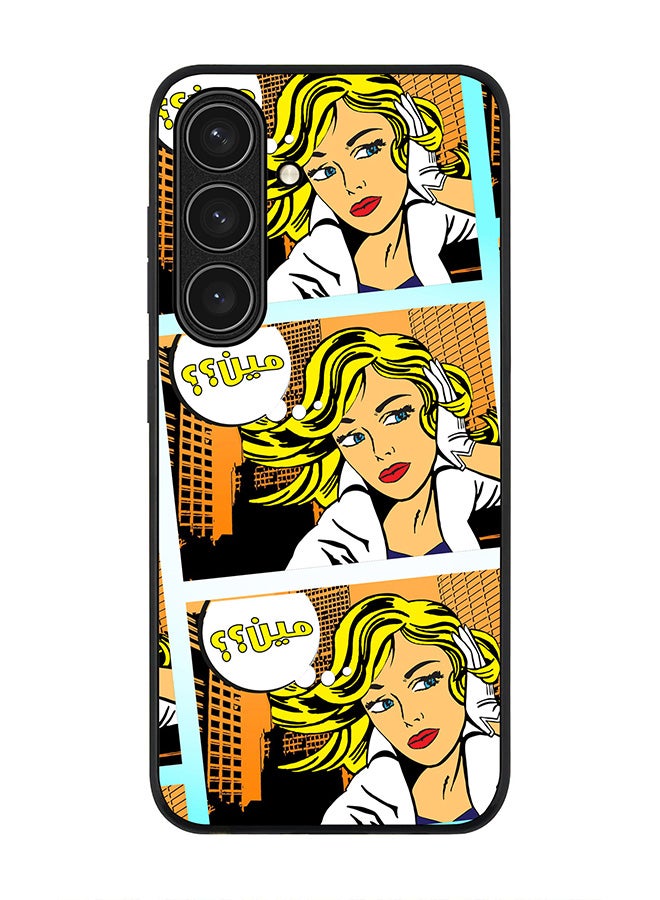 Stylizedd Rugged Black edge case for Samsung Galaxy S24 FE, Slim fit Soft Case Flexible Anti Drop TPU Gel Thin Cover -  Meen (Comic Strip) - Image 1