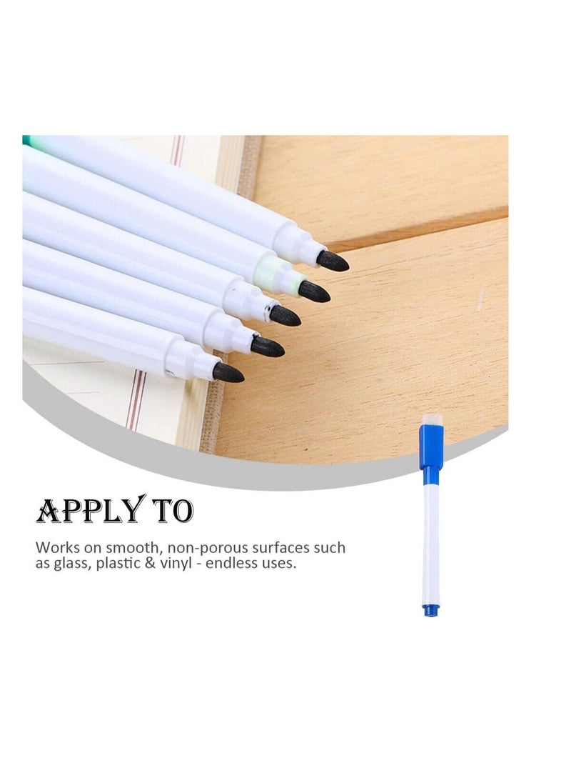 Classroom Dry Erase Whiteboard Markers with Built-in Eraser and Drawing Pen for Kids and Students