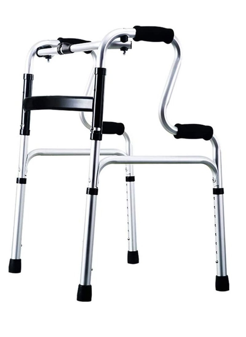 Rollator Aluminum Folding Elderly Auxiliary Walker For Potty Bath And Walk Assistant With Adjustable Heights - Image 2