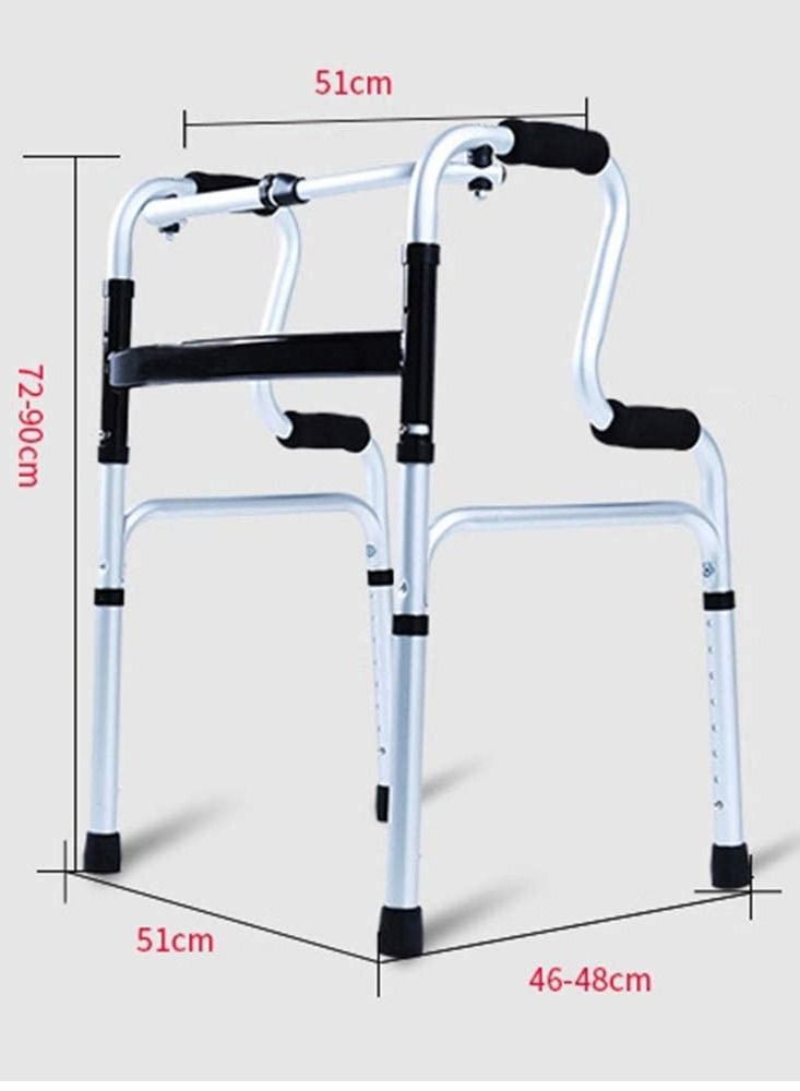 Rollator Aluminum Folding Elderly Auxiliary Walker For Potty Bath And Walk Assistant With Adjustable Heights - Image 3
