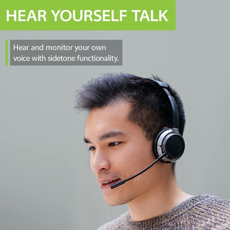 Avantree Alto Clair 2 - Multifunctional Bluetooth Headphones & Detachable Noise-Filtering Mic with Wired & Wireless Headset Modes, Dual Link Connectivity for PC, Computer & Phone, Clear Calls Anywhere - Image 4