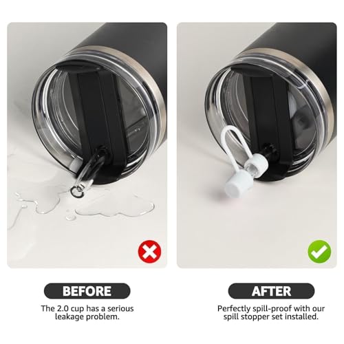 MOLOSLEEVE 21 Colors Straw Toppers Include A Set of Leak-proof Plugs, for Stanley Straw Covers Cap for Stanley Cup 2.0 30oz, 40oz, Silicone, Dust-Proof （White） - Image 5