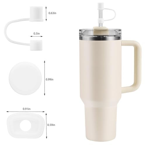 MOLOSLEEVE 21 Colors Straw Toppers Include A Set of Leak-proof Plugs, for Stanley Straw Covers Cap for Stanley Cup 2.0 30oz, 40oz, Silicone, Dust-Proof （White） - Image 3
