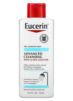 Advanced Cleansing, Body and Face Cleanser, Fragrance Free, 16.9 fl oz (500 ml)