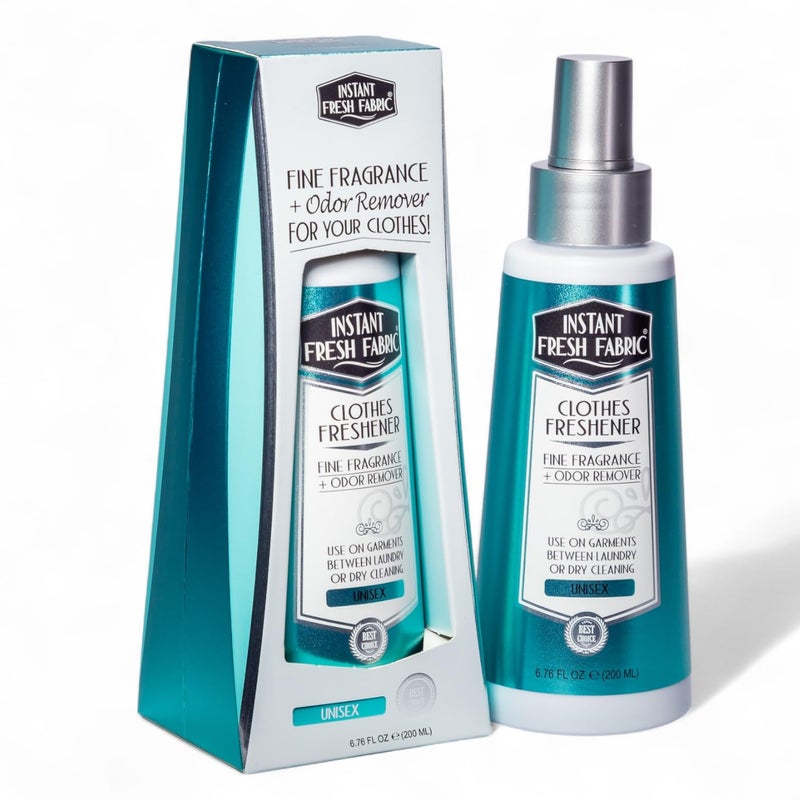 معطر ملابس متميز - رذاذ قماش للجنسين يحافظ على انتعاش الملابس، مزيل الروائح، رذاذ منعش للأقمشة يطيل عمر الملابس، رذاذ للبياضات صديق للبيئة، 6.76 أونصة - قماش منتعش فوري - Image 1