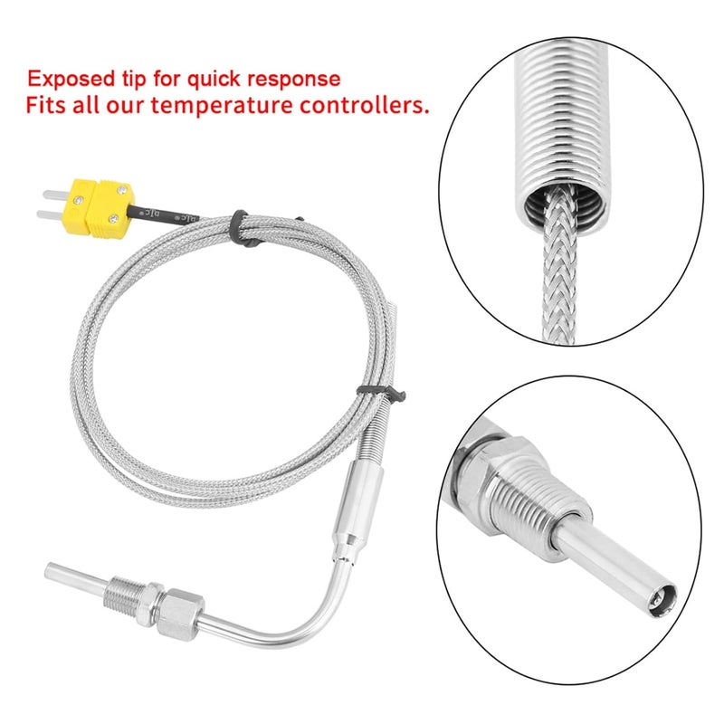 K Type EGT Thermocouple Gas Temperature Probe with Exposed Tip and Connector - Image 4